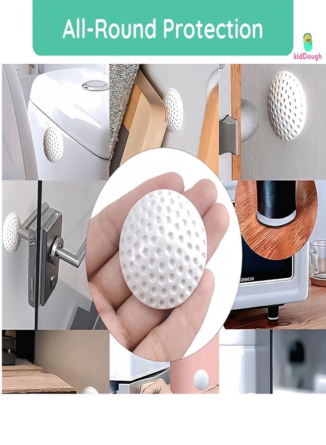 KidDough Door Stopper Bumper, 10 Pieces, Wall and Door Protector, Noise Reduction, Door Handle Knob Wall Shield Bumper Guard for Wall - Image 4